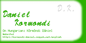 daniel kormondi business card